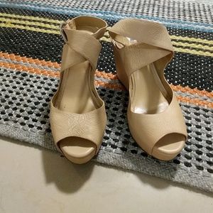Nude Wedge Sandals
